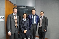 Dr. Jos Elkink, Vice-Principal for Internationalisation, College of Human Sciences (1st left) and Dr. Naonori Kodate, Lecturer in Social Policy, School of Applied Social Science (1st right) of University College Dublin, visited CUHK on 16 January 2015.